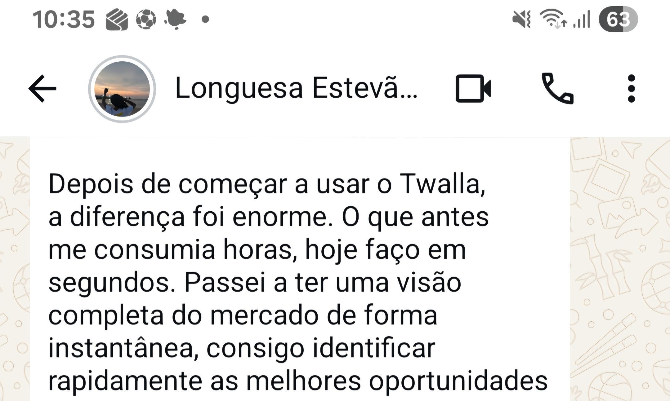 Depoimento de Longuesa Estevão no WhatsApp